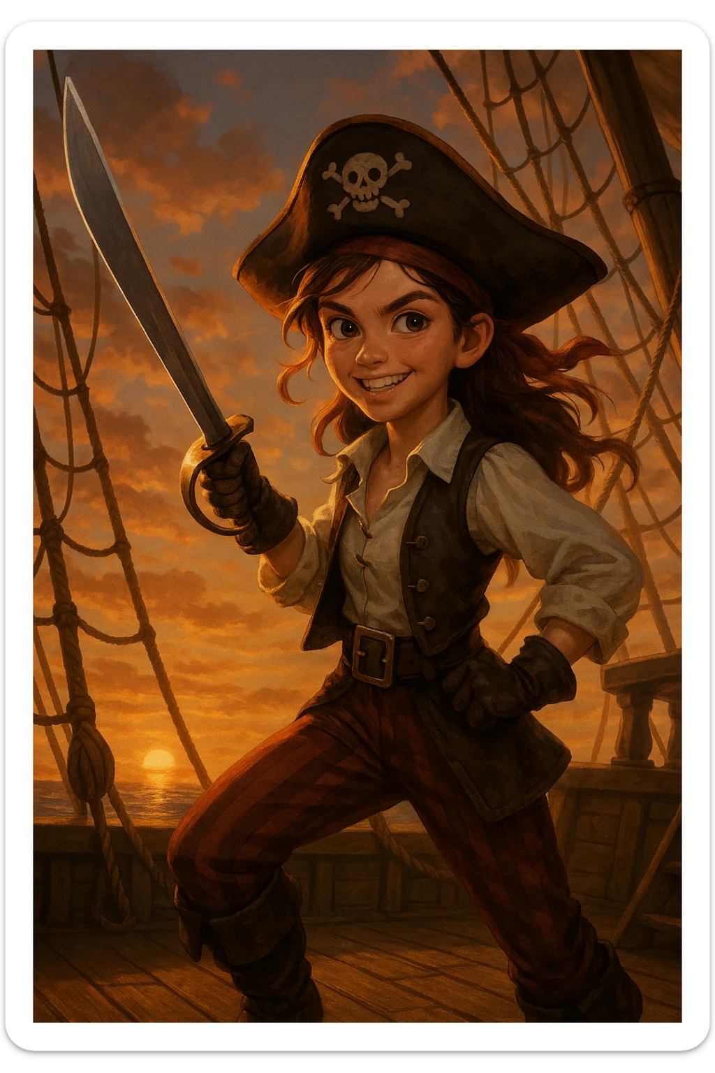 Une pirate  ( fille ) ados de 16 ans qui adore combattre en épée sticker