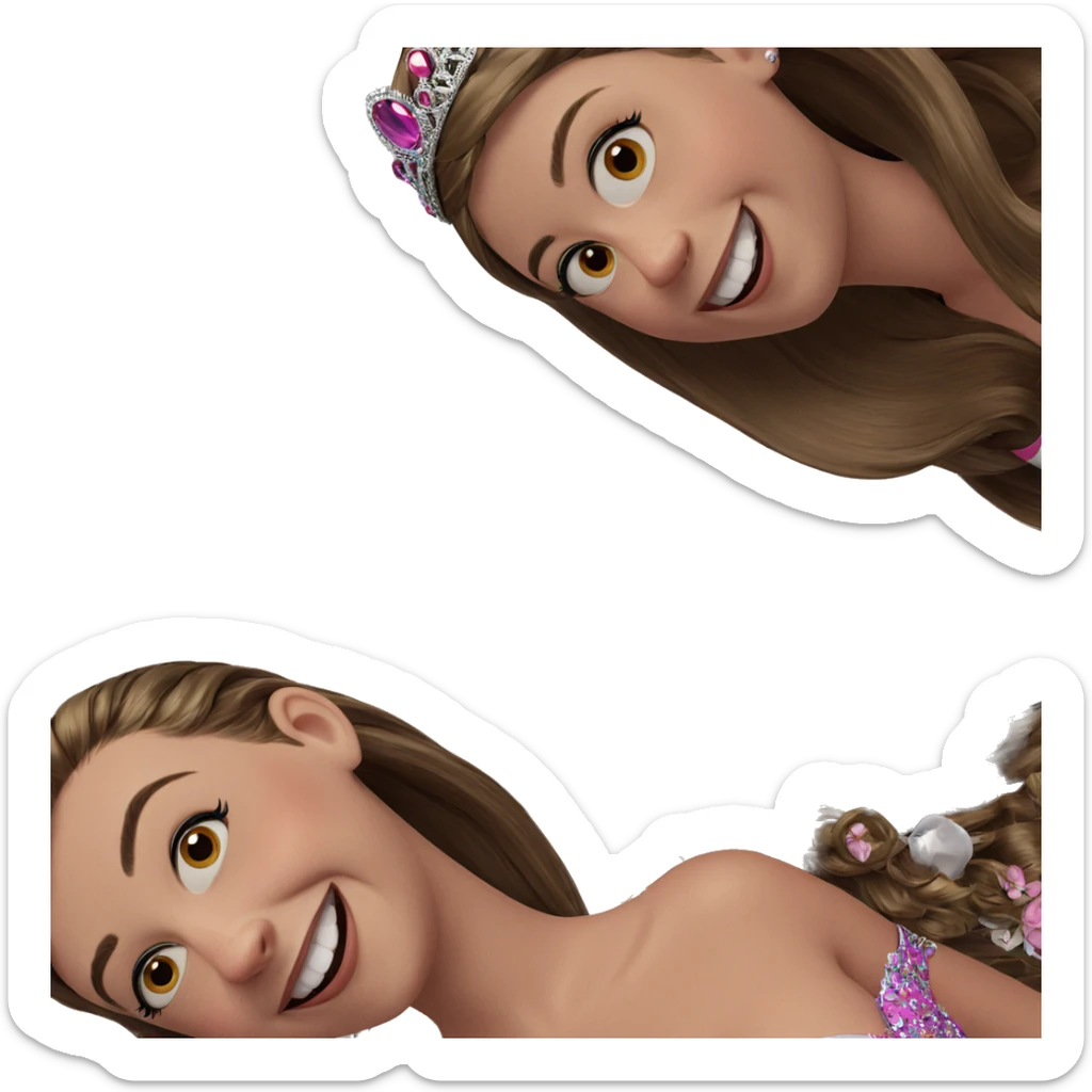 smiling girls with tiaras sticker