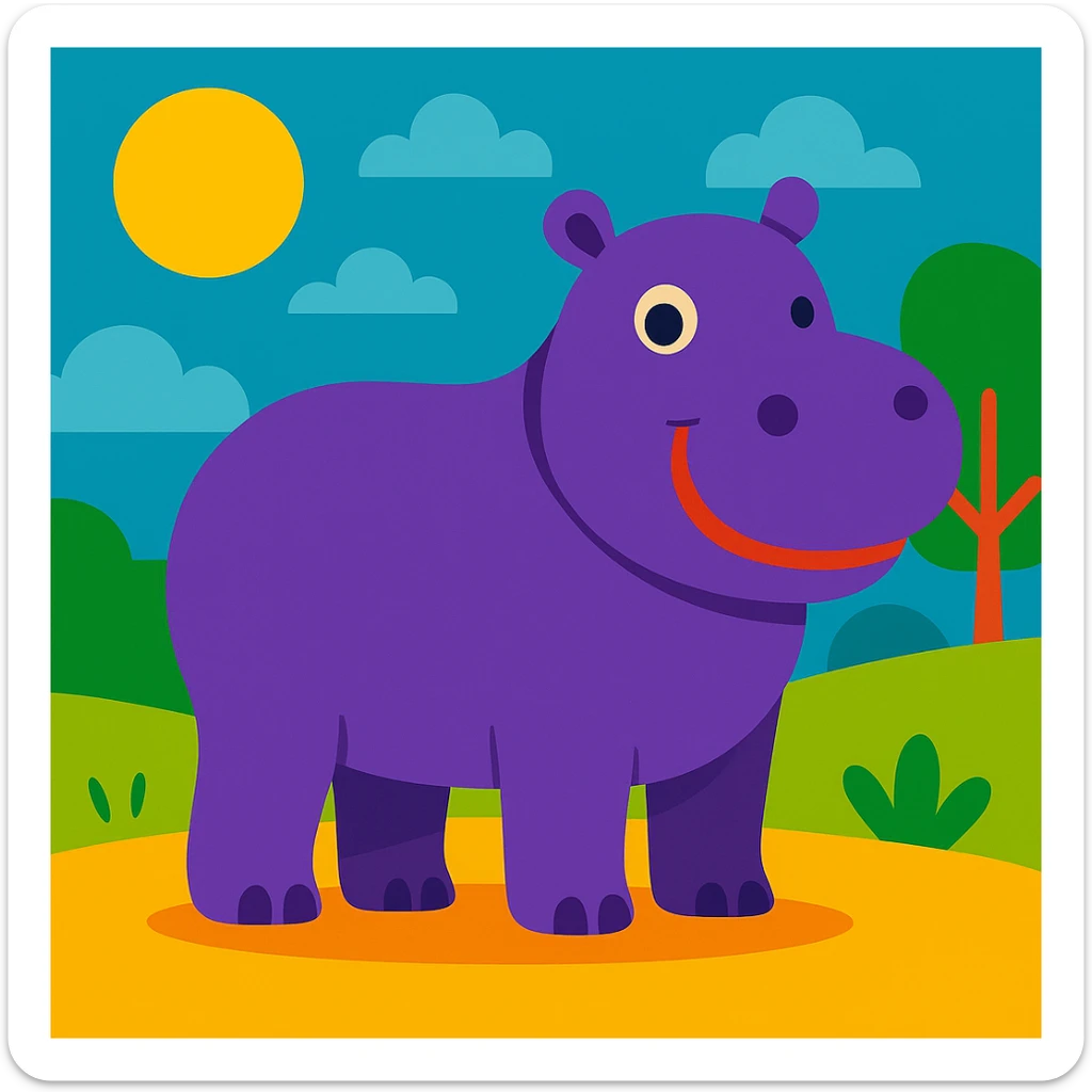 Hippo sticker
