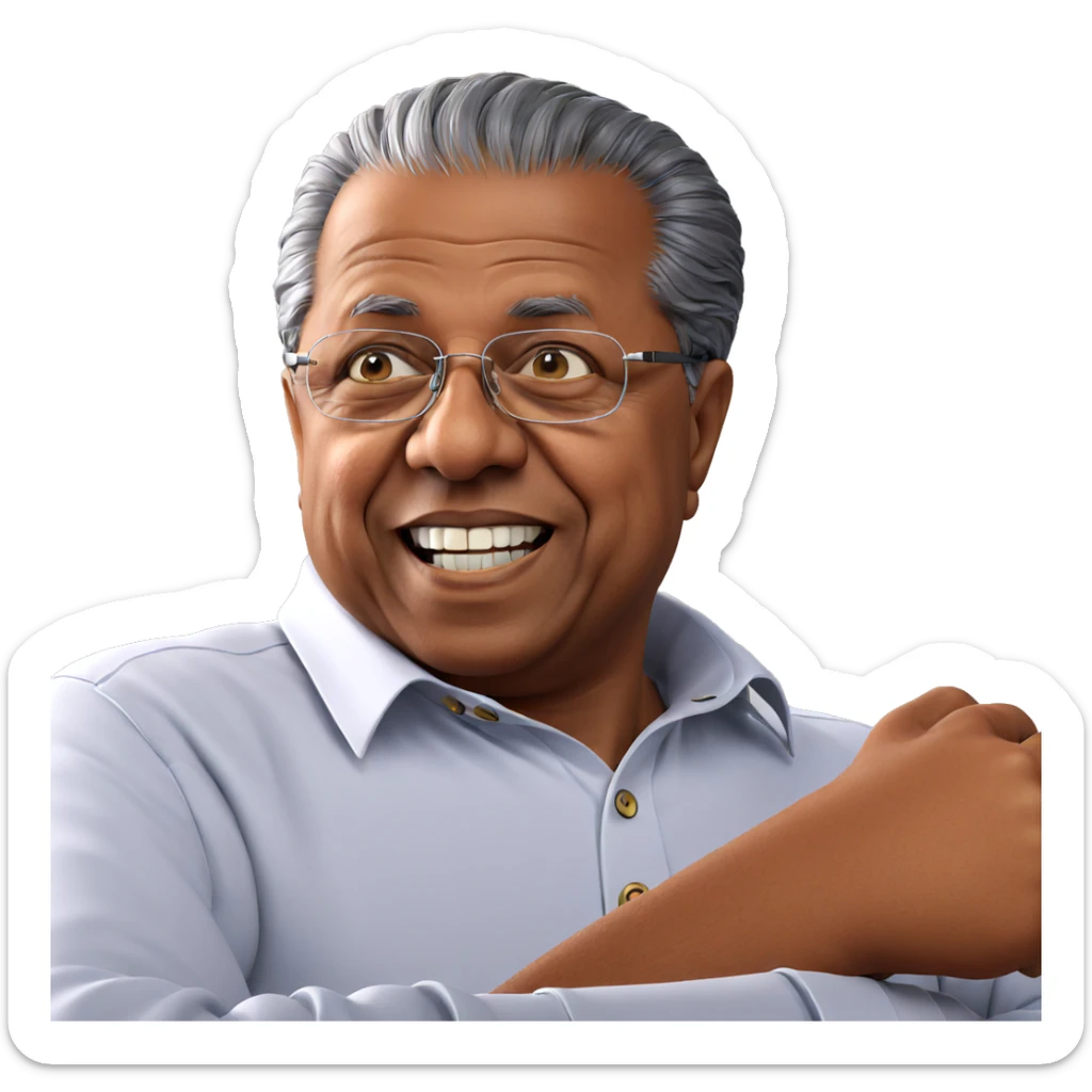 smiling old man in glasses sticker