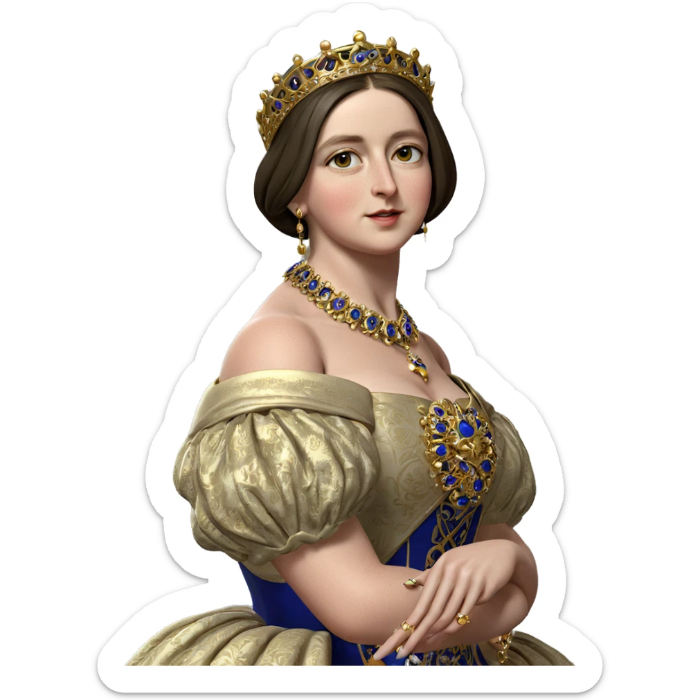 elegant girl in royal attire sticker