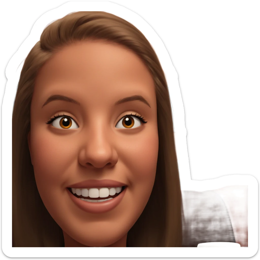 smiling girl indoors meme sticker