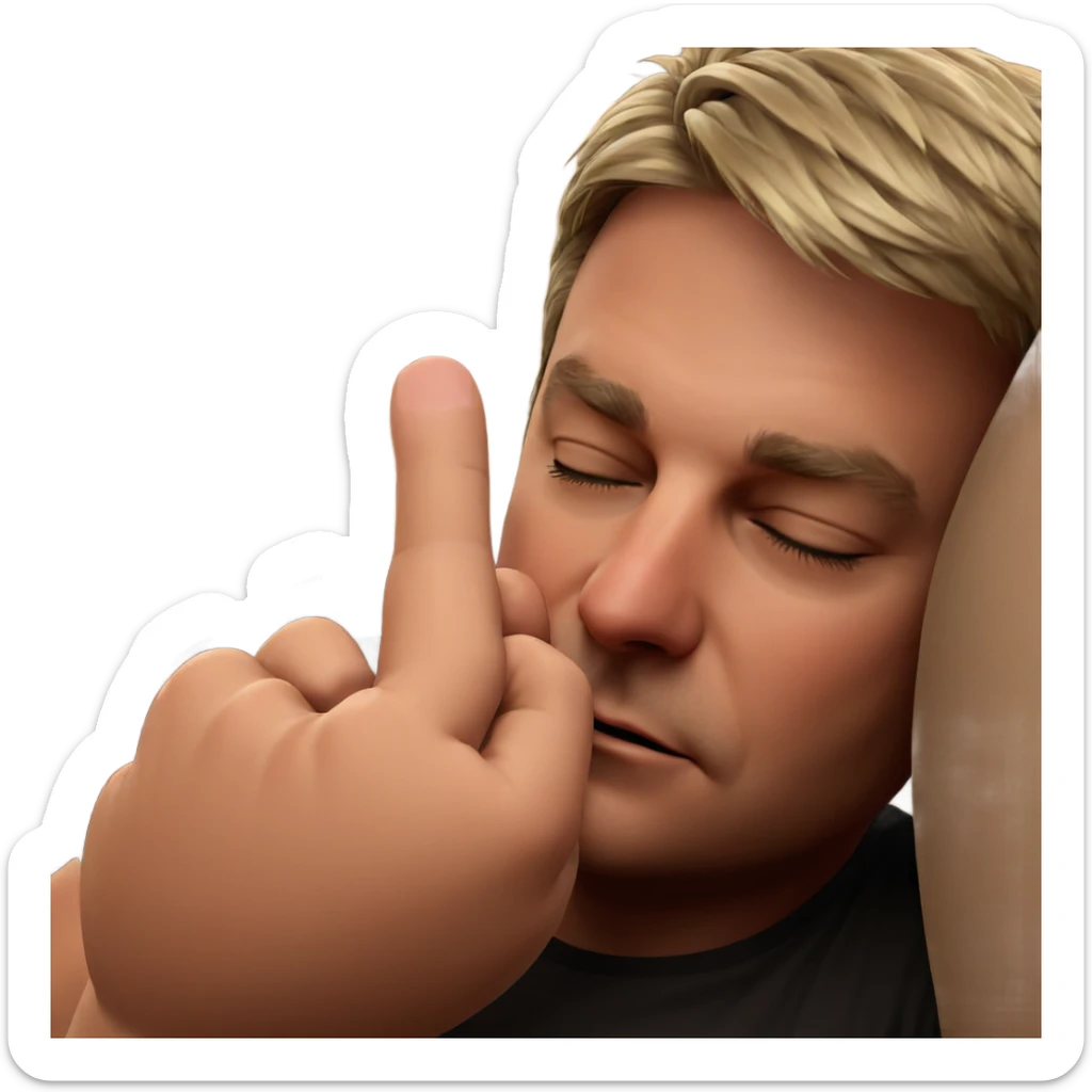 shirtless boy with closed eyes sticker