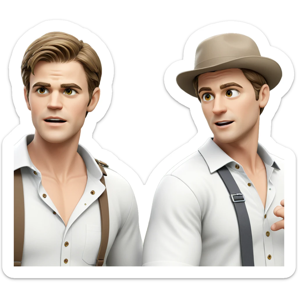 boys in collared shirts outdoors sticker