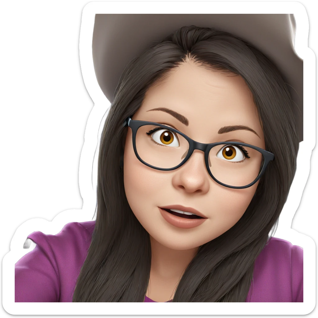 girl in hat portrait sticker