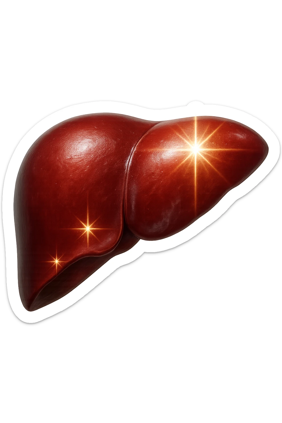 fegato realistico con scintille di brillantezza 3d sticker