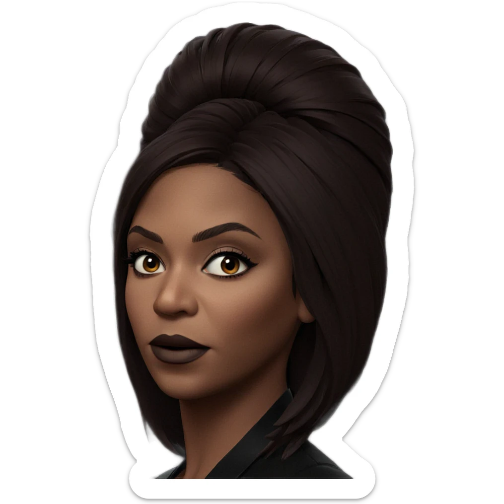 dark beauty portrait illustration sticker