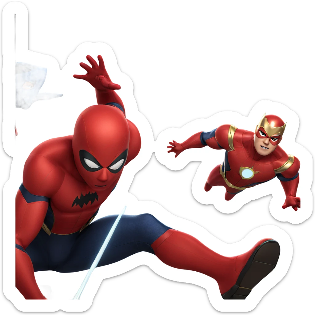 superhero boys in bodysuits sticker