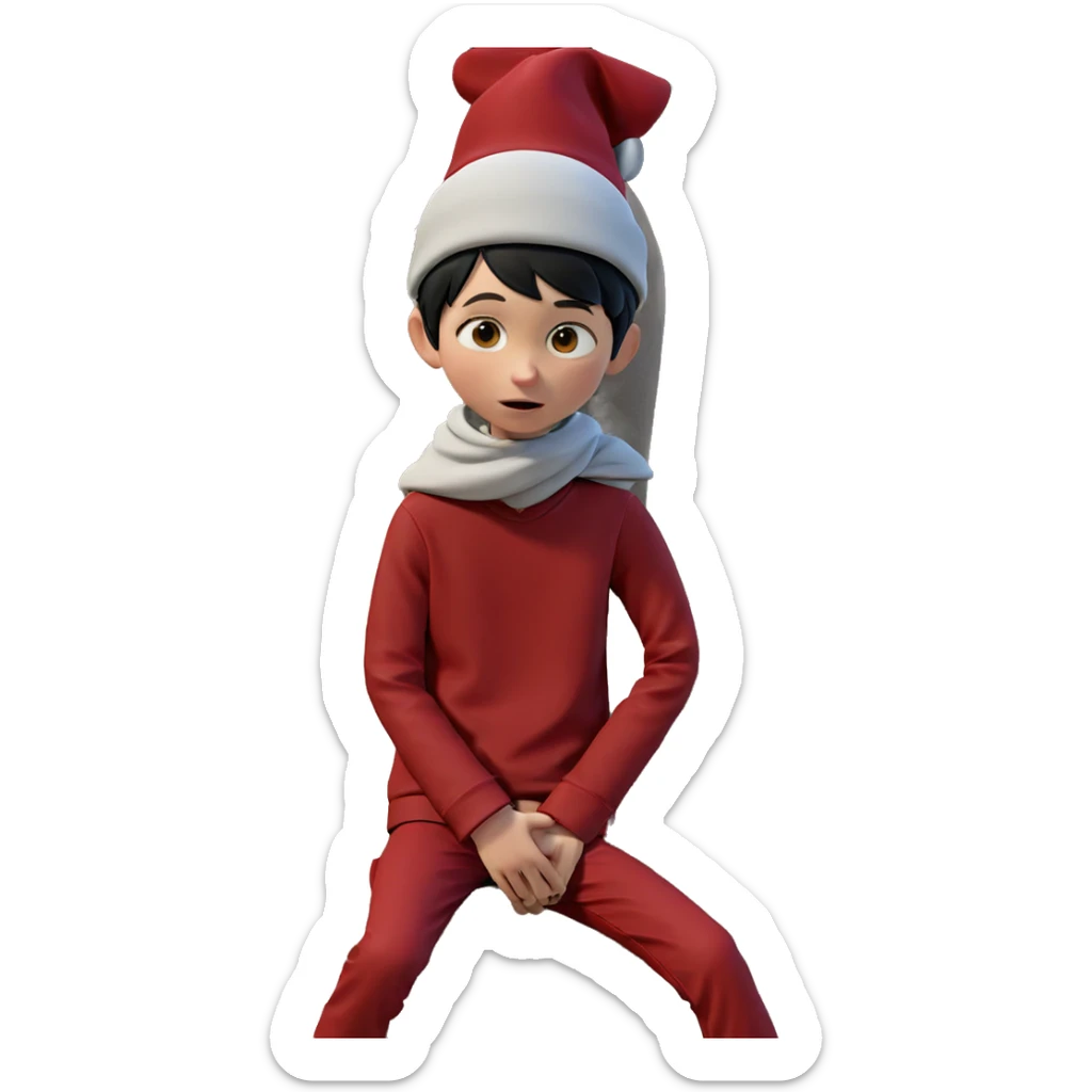 boy with hat looking side sticker