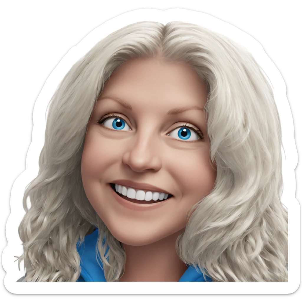 smiling girl with blue eyes sticker