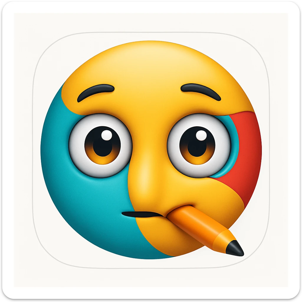 Add a rounded app icon border to the emoji, keeping the Snipes app logo style clear and central. The style should maintain the original emoji look with a clean and simple rounded border around it. sticker