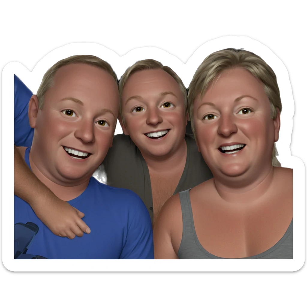 three boys sharing a smile sticker