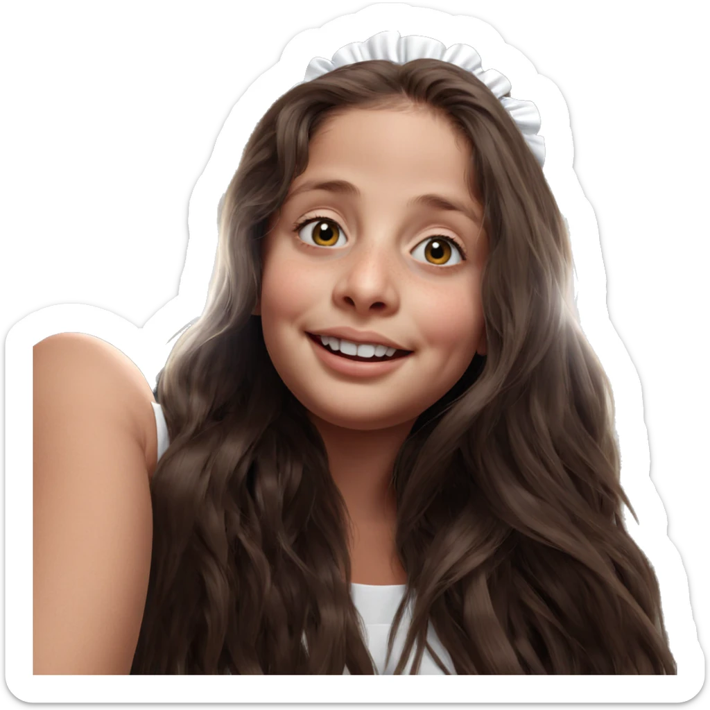 smiling maid with long hair sticker