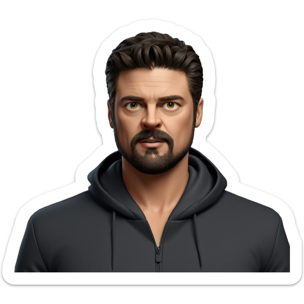 focused gaze of a man sticker