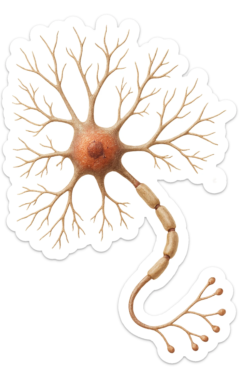 neurone umano anatomico realistico, iperrealistico 4k sticker
