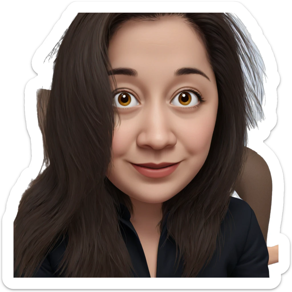 smiling girl with brown hair sticker