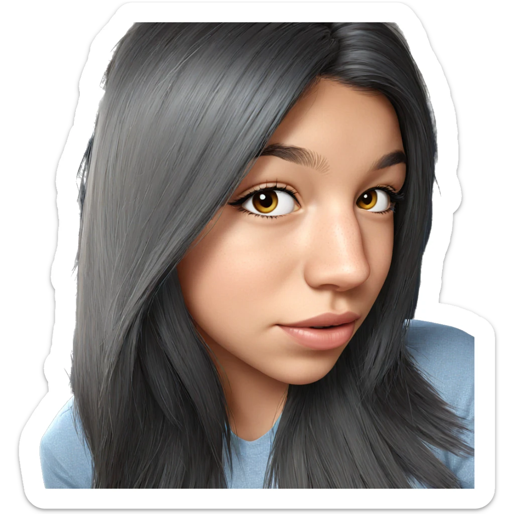 realistic portrait of girl sticker