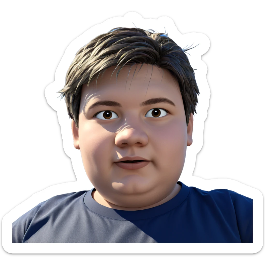 boy in blue sky portrait sticker