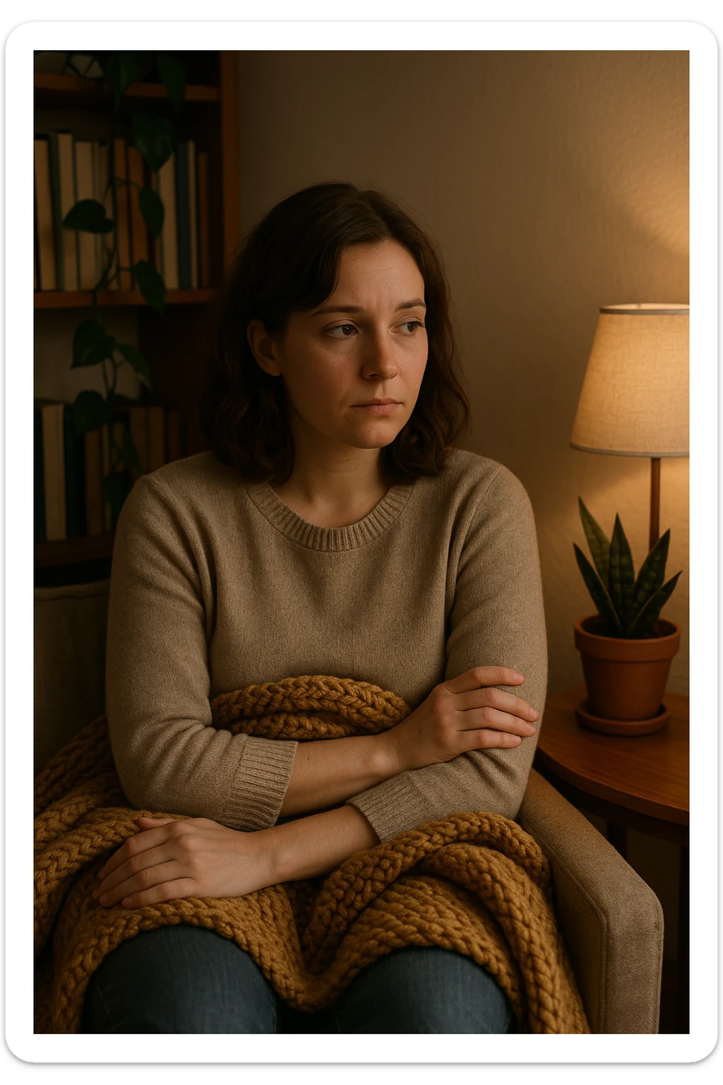 donna che vuole rimanere nella sua zona di comfort. Immagini realistiche sticker