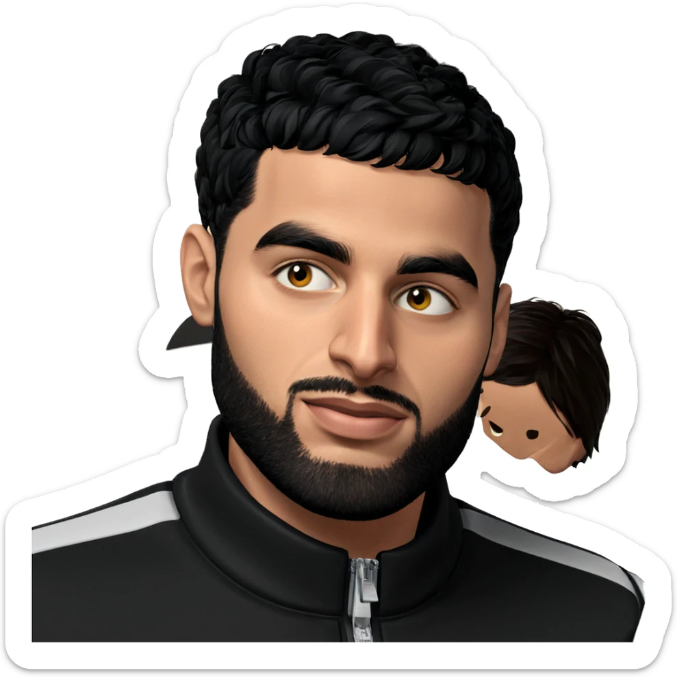 male portrait in black jacket sticker