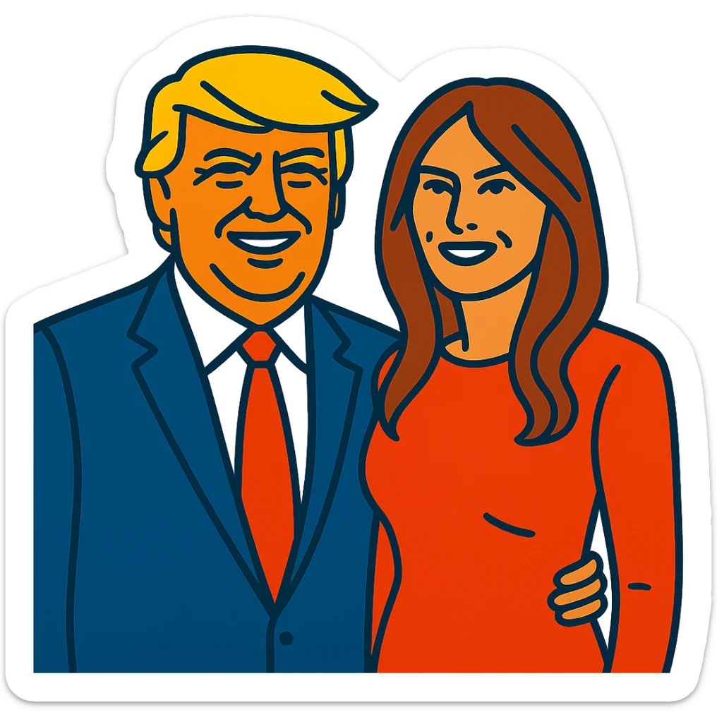 Donald and Melania Trump sticker