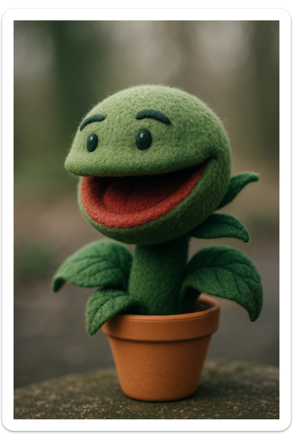 Audrey II, the carnivorous carnivorous plant from Little Shop of Horrors, plush toy style sticker