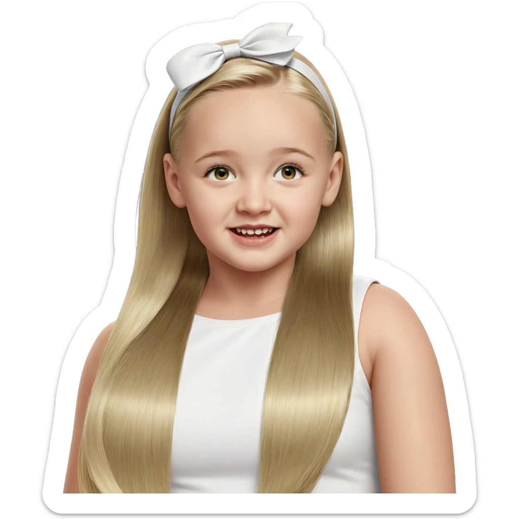 blonde girl with hair bow sticker