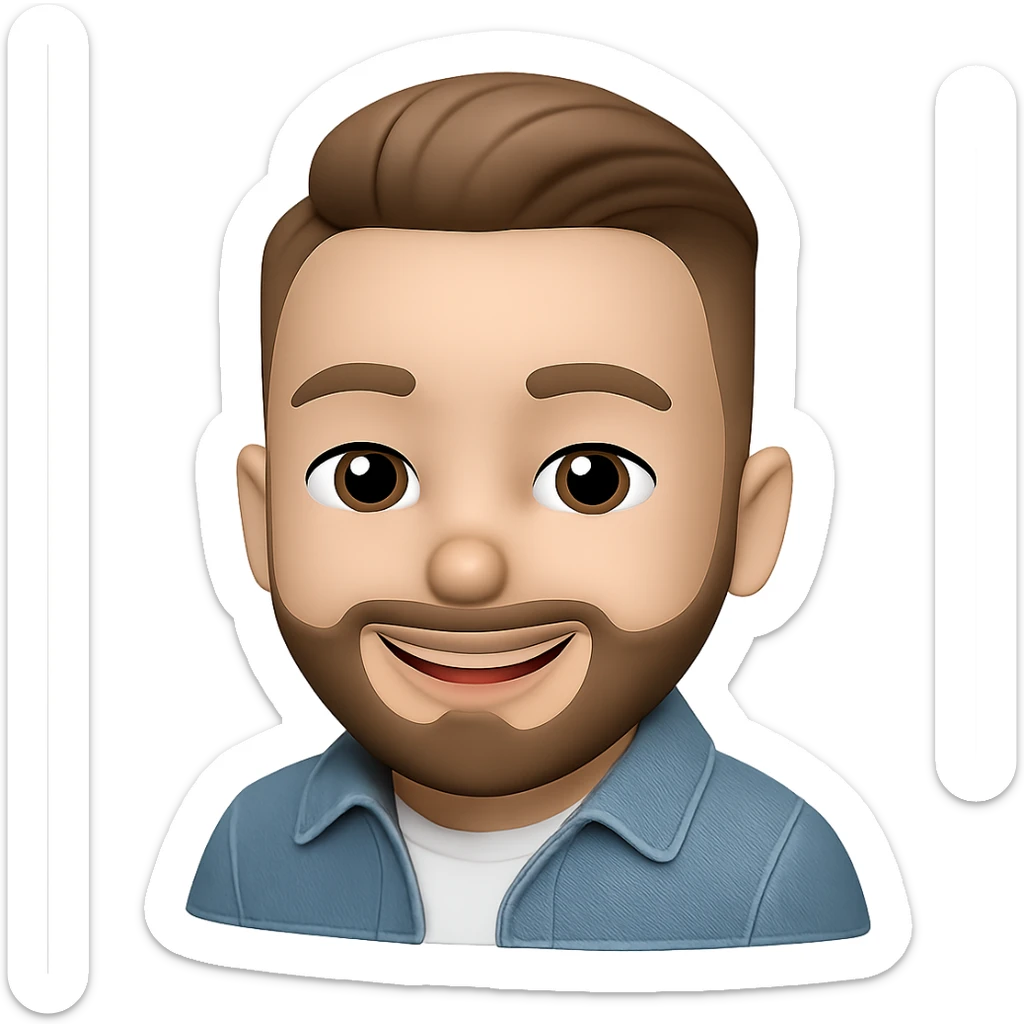 Convert this photo to a 3D emoji in Apple style, capturing the facial features and expression, with a smooth, rounded, and glossy look typical of Apple emojis. Remove the background. The style should resemble Apple emojis with a 3D emoji appearance. sticker