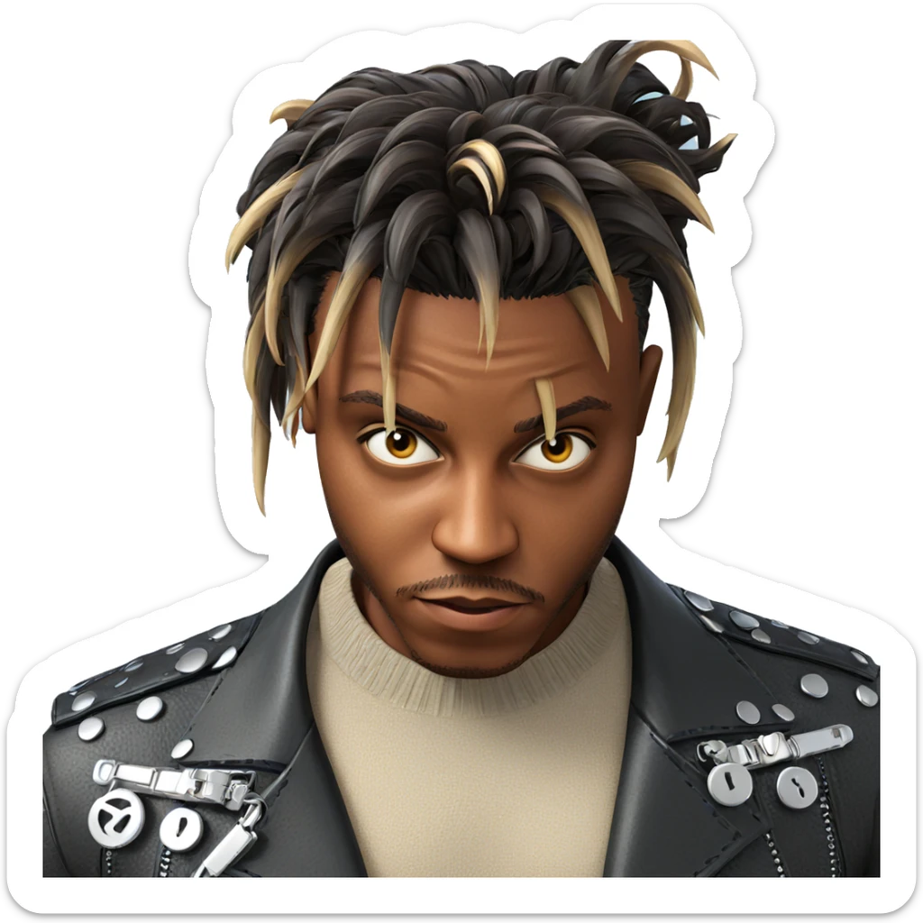 dark-skinned boy in leather jacket sticker