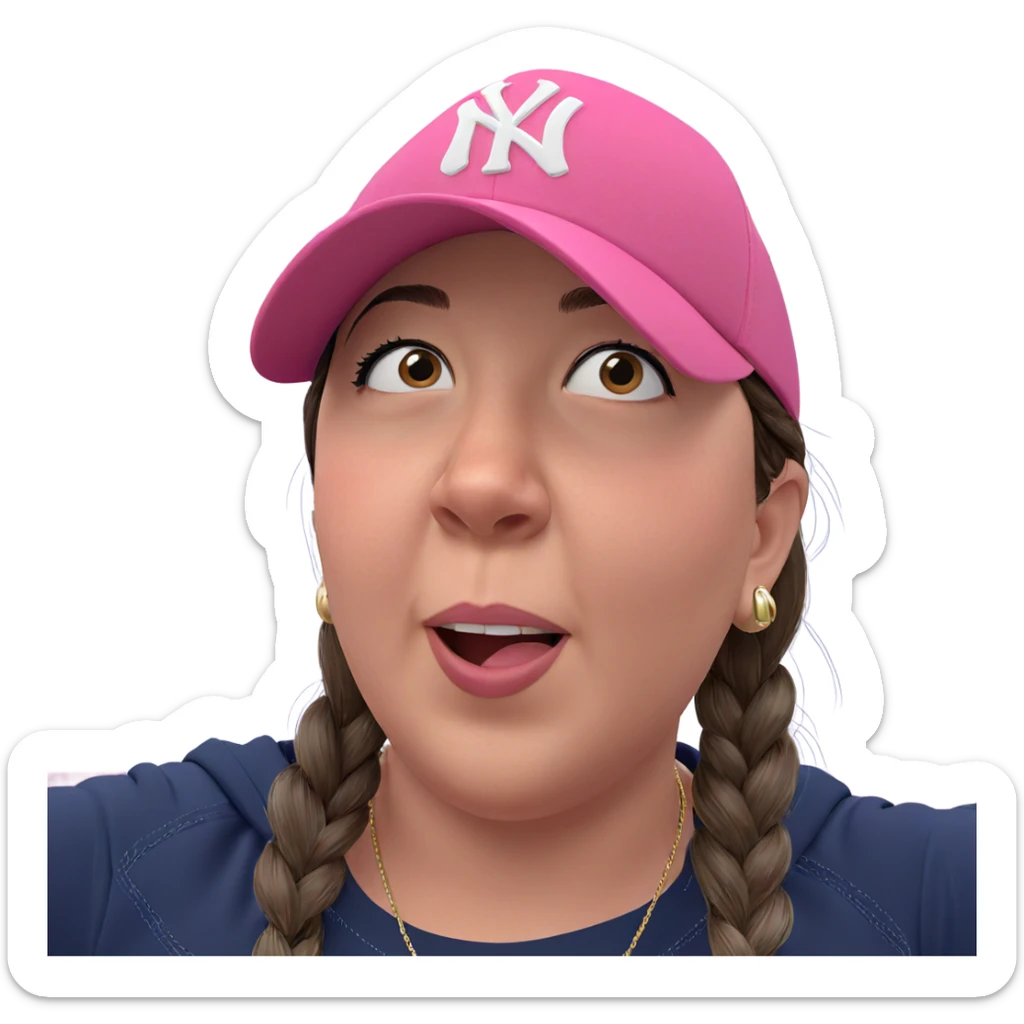 girl in pink baseball cap sticker