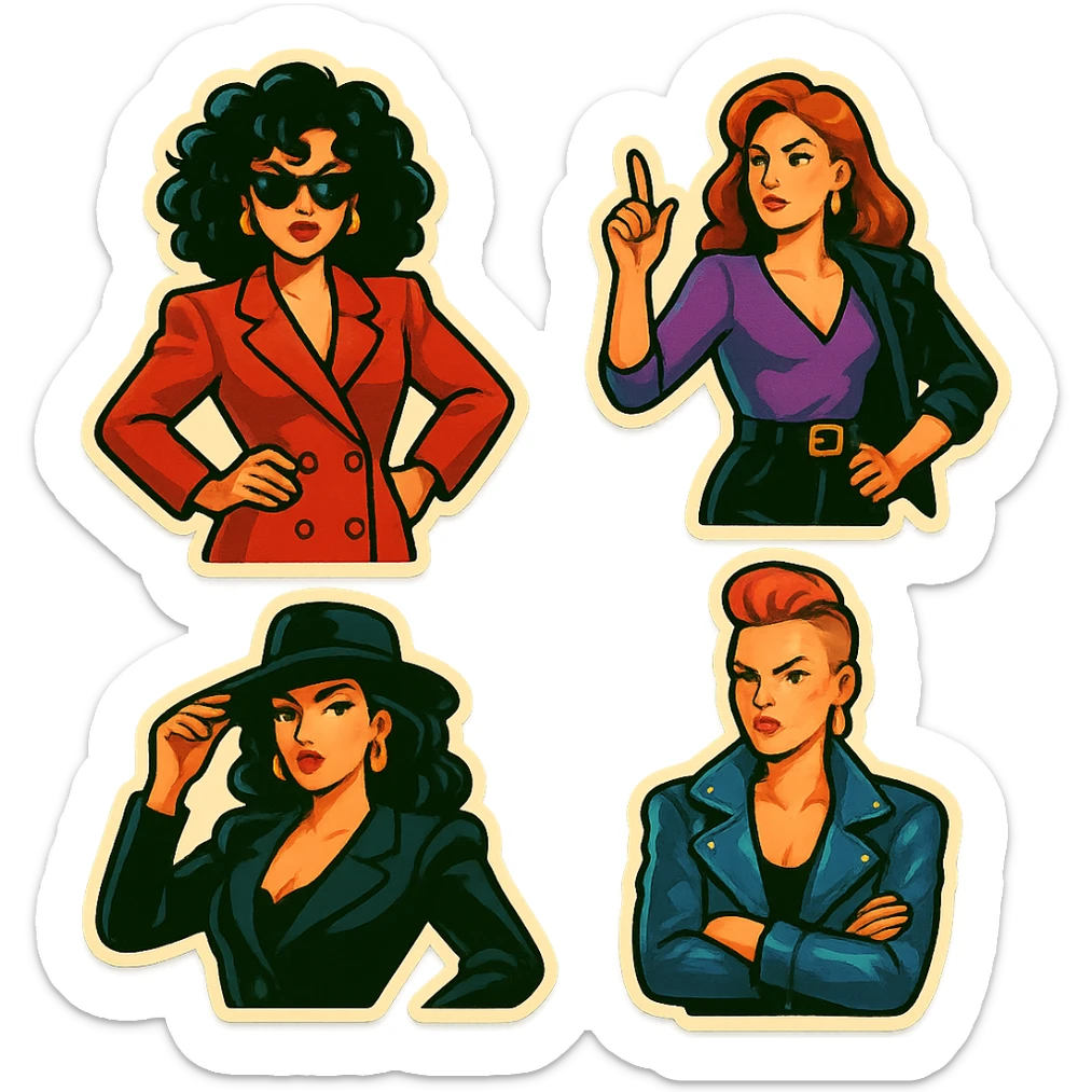 lesbian sticker pack - women who made it for women who love women - bossy dominative style, playful mood sticker