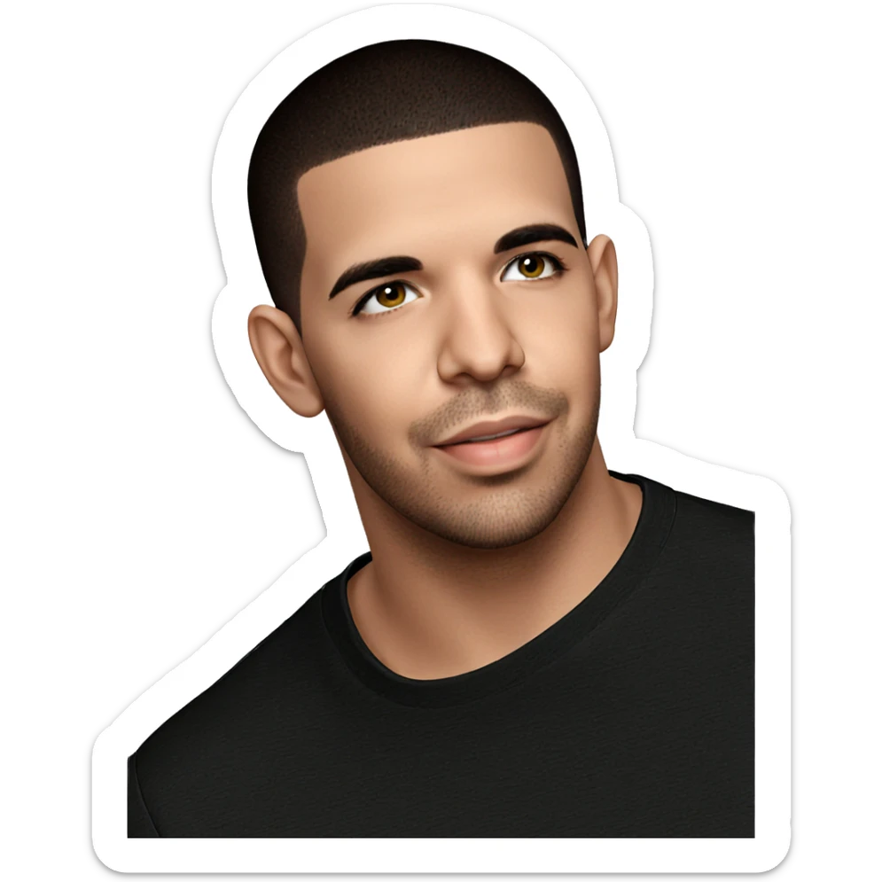 smiling man with buzz cut sticker