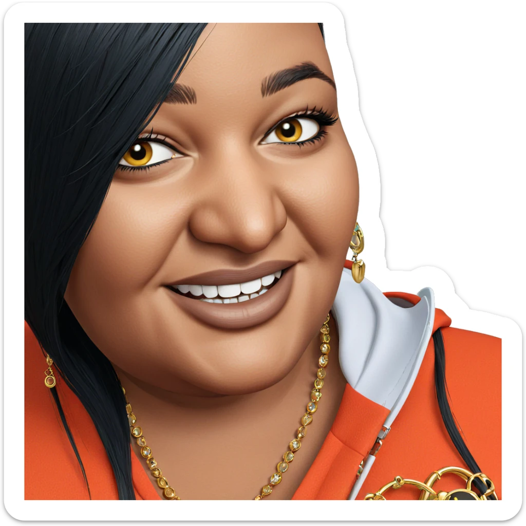 smiling portrait with jewelry accents sticker