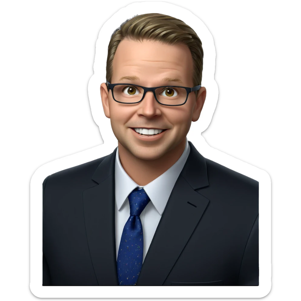 smiling boy in formal attire sticker