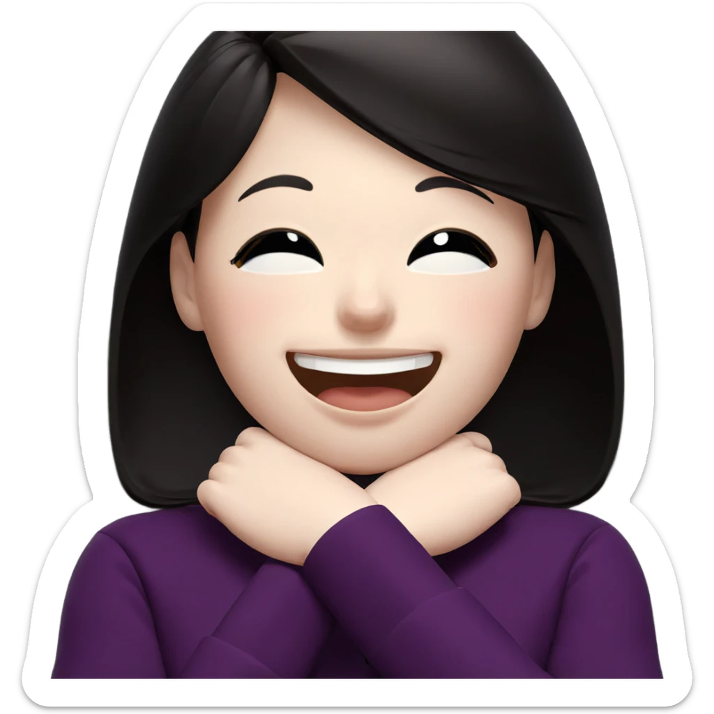 smiling girl with closed eyes sticker