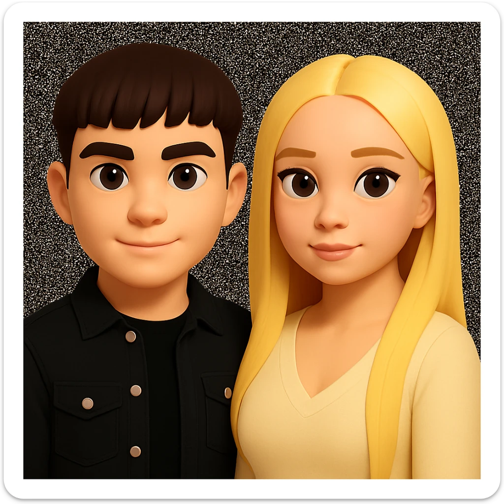 Slightly increase the volume of the upper body of the girl and rotate her to face forward, maintaining the style of the original image. sticker