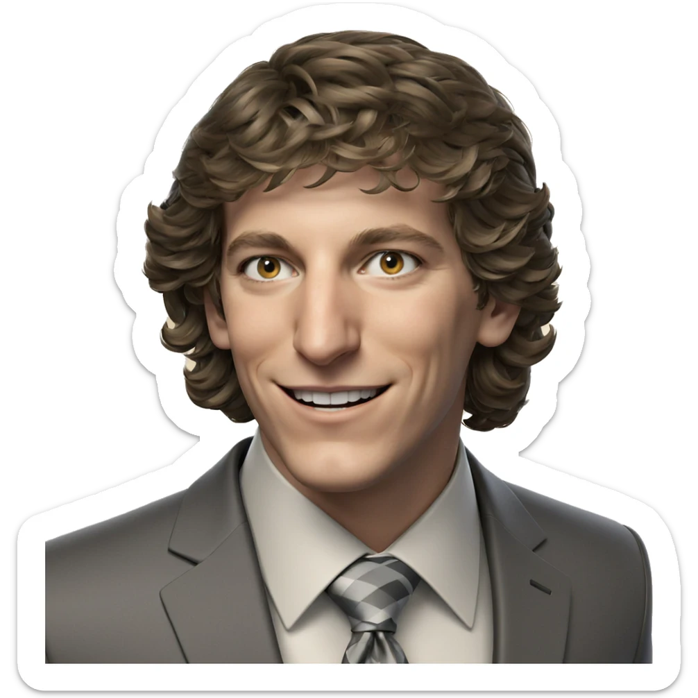 smiling boy in formal attire sticker