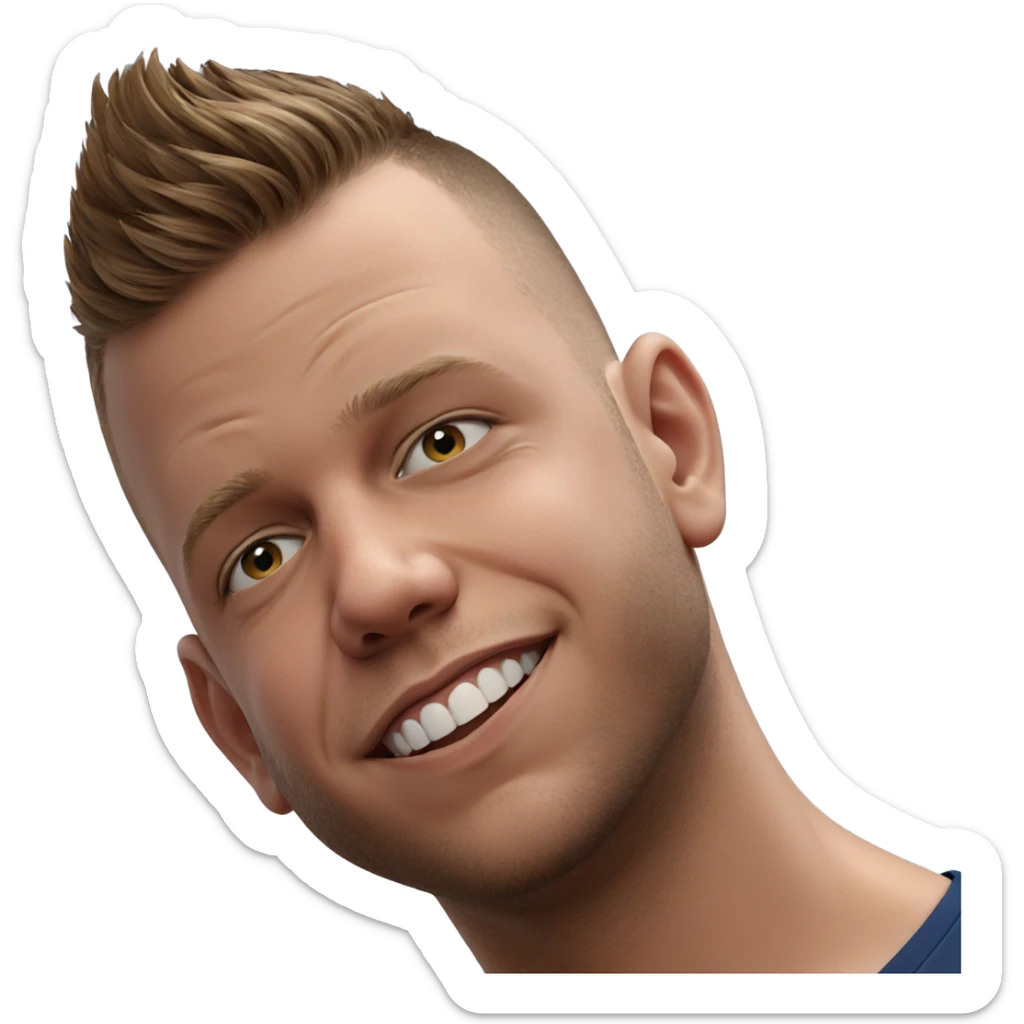 focused portrait of a boy sticker