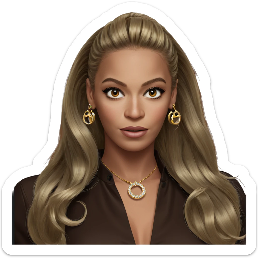 blonde girl with jewelry sticker