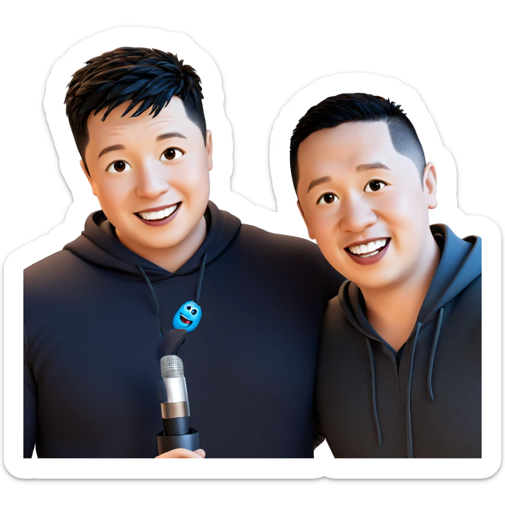 two boys sharing a smile sticker