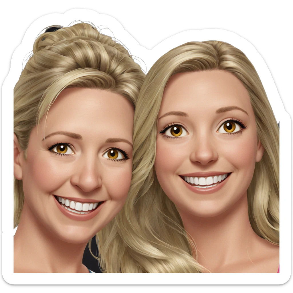 blonde girls smiling happily sticker