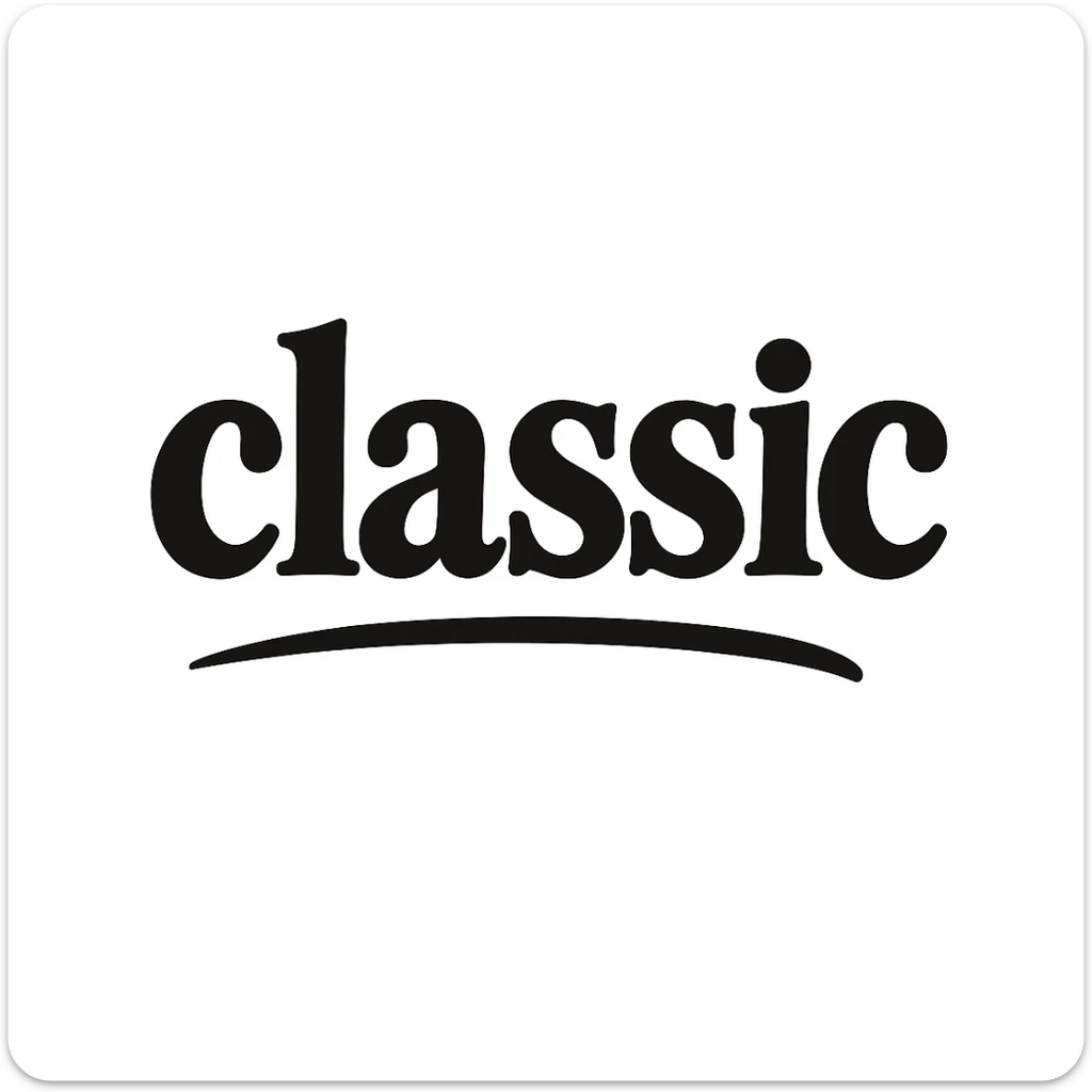 Edit the sign in the image to change the text to a font closely resembling the Vlasic pickle logo font. Keep the word 'classic' and maintain the hand drawn doodle style with the sign very large and prominent. sticker