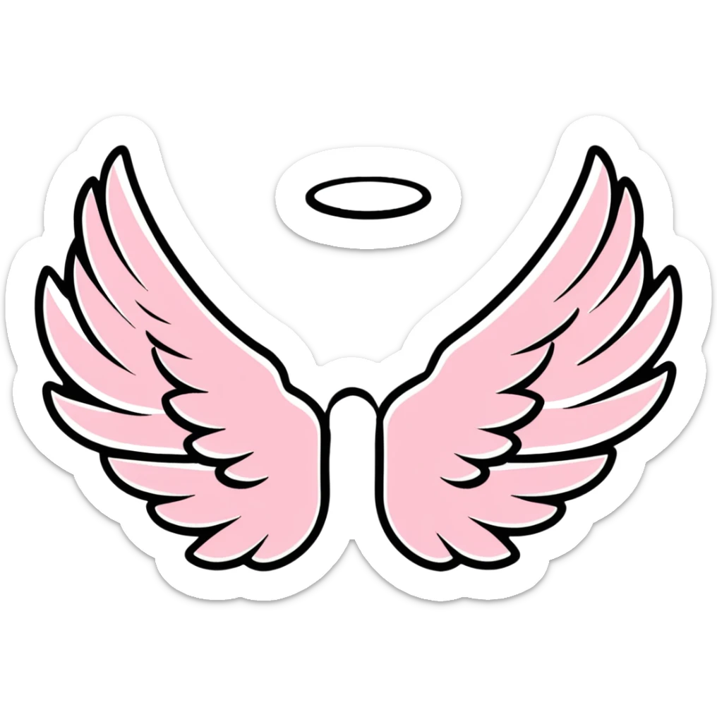 Victoria's Secret angel wings logo with pink stripes sticker