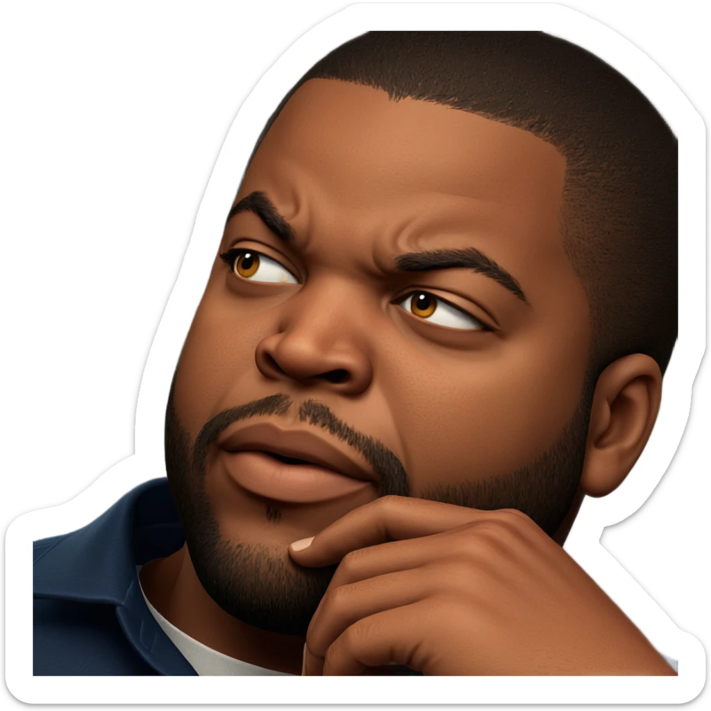 thoughtful portrait of a man sticker