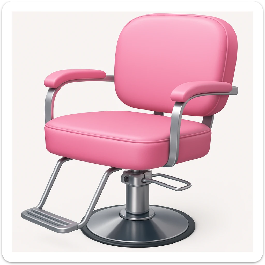 emoji of bigger pink hairstylist chair sticker