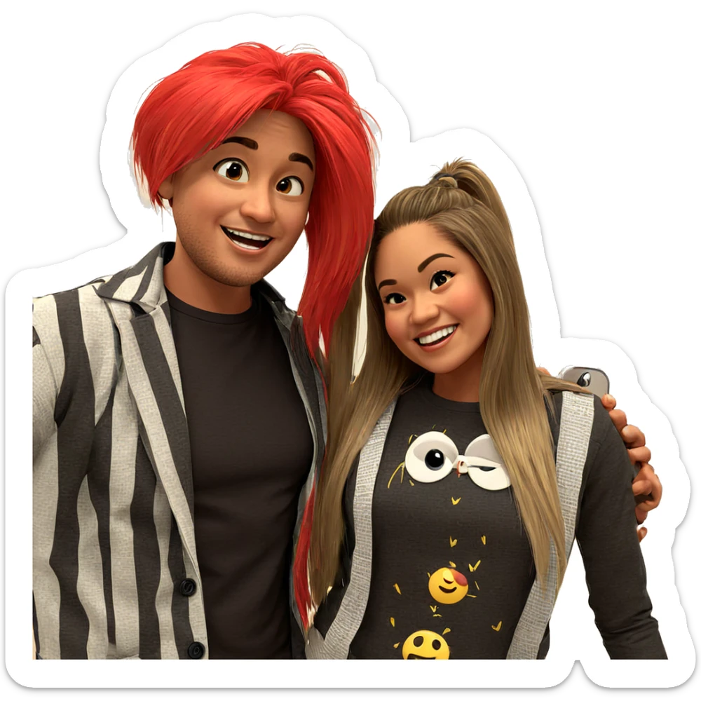 happy friends enjoying each other sticker