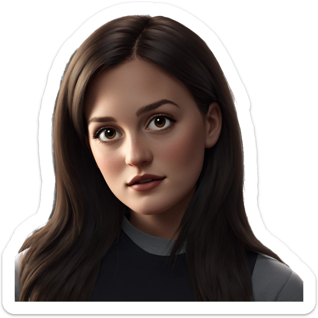 realistic portrait of girl sticker