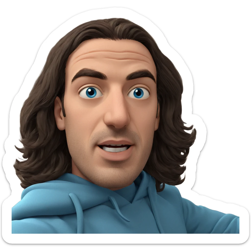 portrait of a blue eyed guy sticker