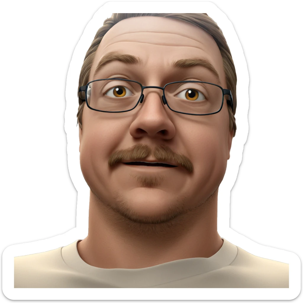 male portrait in white shirt sticker