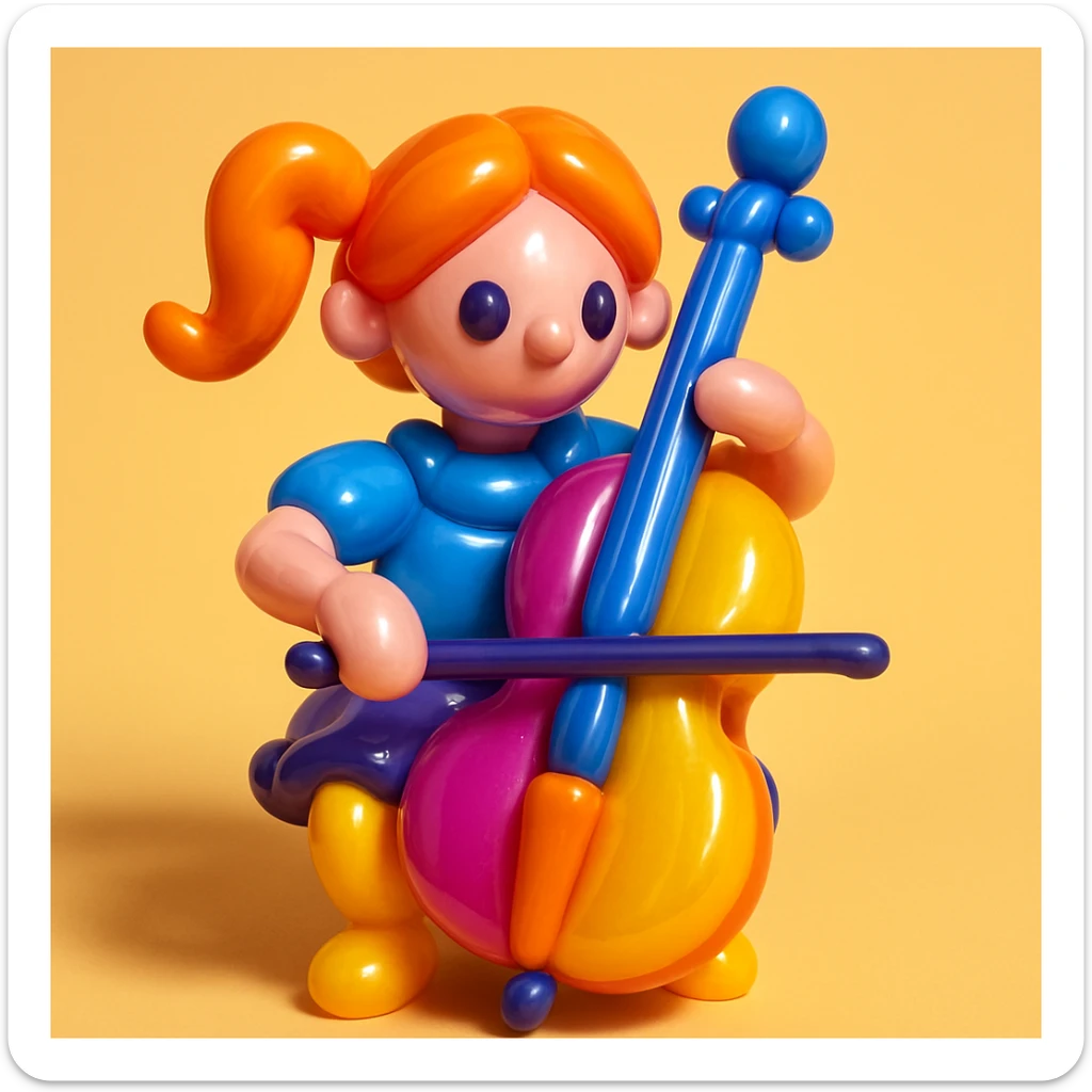 girl playing cello sticker